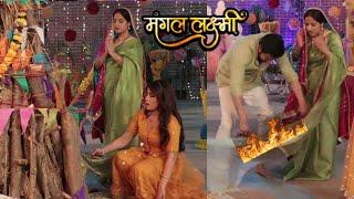 Mangal Lakshmi | Soumya Tries to Burn Mangal in Holi, Adit Saves Mangal's Life, Adit Stands on Feet