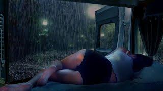 Rain on car - lluvia torrencial fuera de la ventana por la noche | ASMR