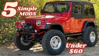 5 SIMPLE Upgrade Mods For The Jeep Wrangler Tj