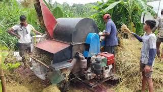 Sri Lanka,ශ්‍රී ලංකා,Ceylon,Paddy Thresher, Kubota Tractor Combined,Rice Harvest
