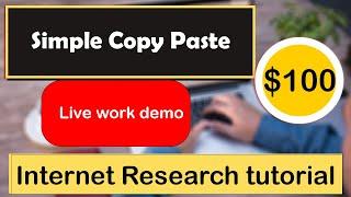 Simple Copy Paste Job  How I Earn $100 USD on Fiverr Upwork  Data Entry Internet Research