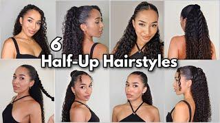 6 HALF-UP HAIRSTYLES FOR BAD HAIR DAYS | #CURLYHAIRSTYLES