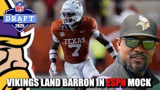 Vikings Draft Texas CB Jahdae Barron in ESPN Jordan Reid's Latest 2025 NFL Mock Draft