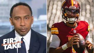 FIRST TAKE | "Jayden Daniels is top-3 QBs in NFC right now" - Stephen A. Smith high on Commanders QB