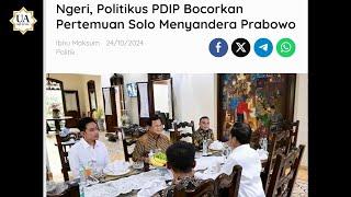 Dibocorkan Elit PDIP...!! Pertemuan Jokowi-Prabowo di Solo; Tikaman Terakhir...?!