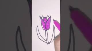 Easy way to art or drawing tulip #drawing #art #artprojectsforkids #pencilcoloring #drawingforkids