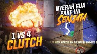 1 VS 4 CLUTCH BERAKHIR BINGUNG !! GIMANA SI CARA PAKE INI SENJATA !! #pubg