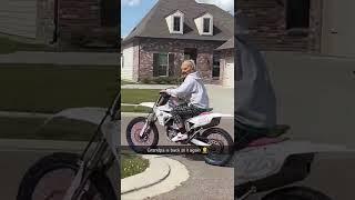 Grandpa Steals My Dirtbike and Does Wheelie  #dirtbike #wheelie