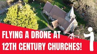 Drone Flight at Two 12th Century English Churches - St Nicholas' - Wisley Church - Geeksvana