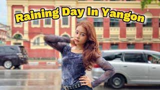 How is Raining day in Yangon, Myanmar. (Burma)