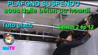 TUTO PLACO faire un plafond suspendu avec une astuce simple et des suspentes.