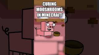 Curing mooshrooms in Minecraft #minecraft #shorts