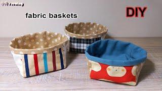 EASY DIY簡易收納籃how to sew fabric baskets-手作教學sewing handmade tutorial