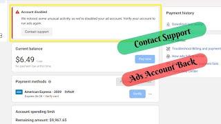 How to Facebook Contact Support Ads Account Back | Facebook BM Ads account Back