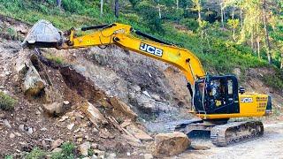 Mountain Road Carving: MONSTER Excavator Cuts, Loads & Builds | Excavator Planet