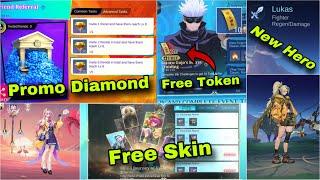 Promo Dia အပါအဝင် Free ရမဲ့ Skin များနဲ့ JJK Free Token 10 ခု Free ရမဲ့အကြောင်းNew Hero Updateများ