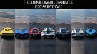 FORZA HORIZON 5 - THE ULTIMATE DOWNHILL DRAG BATTLE KOENIGSEGG JESKO VS HYPERCARS | INSANE DRAG |