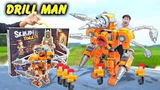 Hải Củ Cải ghép Titan Drill Man khổng lồ bằng lego và Skibidi toilet mini có tóc đỏ siêu ngầu