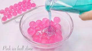 【ASMR】ホウ砂の氷でスライムを作る【音フェチ】Make slime from borax pink ice 붕사 핑크 아이스로 슬라임 만들기