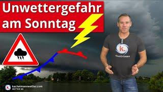 Unwettergefahr am Sonntag, Kaltfront räumt Hitze ab, das Auf und Ab geht weiter