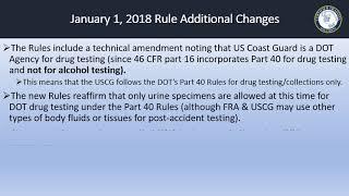 Department of Transportation (DOT) Drug & Alcohol Testing Rule Changes Effective Jan 1, 2018