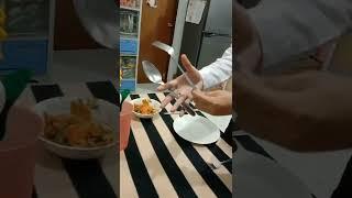 Holding and Using A Service Spoon and Fork