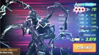 agent venom unlock upgrade red star orbs blue iso & gameplay rebirth marvel strike force