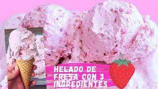 HELADO DE FRESA CASERO CON SOLO 3 INGREDIENTES + VÁMONOS DE PASEO  | POSTRES CON IXCHEL