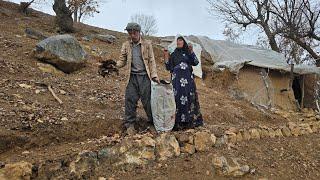 Iran nomadic life: the end of building a platform on a hard rainy day️️