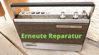 Grundig Music Boy 209 altes Kofferradio  gerissenes Skalenseil neu auflegen Radio Reparatur