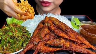 FRIED FISH CURRY, SPICY F ISH PASTE, CENTELLA ASIATICA LEAF SALAD * MUKBANG SOUNDS *