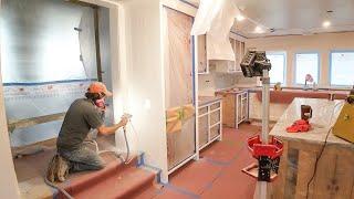 Spraying the Trim and Cabinets | Home Renovation & Addition Part 88