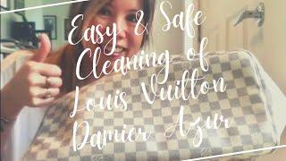 HOW TO EASILY & SAFELY CLEAN LOUIS VUITTON DAMIER AZUR CANVAS & VACHETTA | & WHAT NOT TO USE EVER
