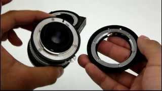How to mount and remove a Fotodiox Pro Nikon lens to Canon EOS body lens mount adapter
