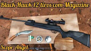 CARABINA BLACK HAWK ARTEMIS: 12 TIROS COM MAGAZINE E LUNETA T-Eagle