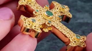 Handmade Granulated Greek Byzantine 18k Gold Cross