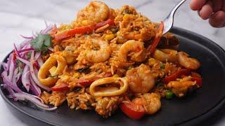 Prepare 'ARROZ CON MARISCOS', one of Peru's most popular seafood recipes!