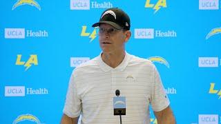 Jim Harbaugh On Injury Updates vs Patriots | LA Chargers