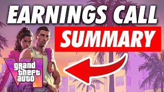 GTA 6: Take Two Earnings Call | SUMMARY (WHAT WE KNOW)