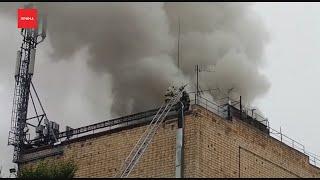 Пожар произошёл в здании телекомпании «Афонтово»