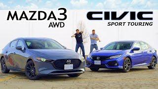 2019 Mazda 3 AWD vs Honda Civic Sport Touring // Unpacking The Hype