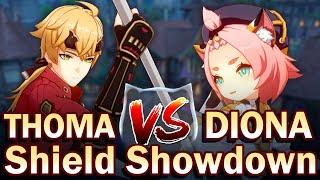 THOMA vs DIONA 4 SHIELD SHOWDOWN! Support Test Comparison & Analysis | Genshin Impact 2.2