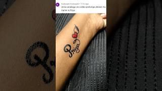 very simple cute Priya name tattoo design #shorts #viral