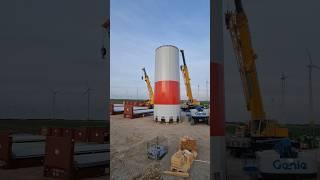 Windpark Feldheim erste HST, Hybrid steel tower segmente stehen Enercon E-138 EP3 E2  23.09.2024