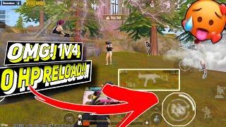 𝙊𝙈𝙂!!1V4 Clutch in Critical Situation  Reload On 0 Hp New Update Pubg Mobile Gameplay #1v4