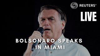 LIVE: Brazil's former President Jair Bolsonaro speaks at a Turning Point USA event in Miami