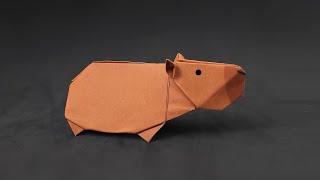 Easy Origami Capybara - How to Fold - English Voice Instructions