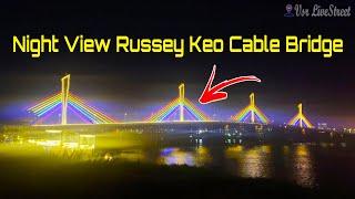 Beautifull Night View Of Russey Keo Cable Bridge & Chroy Changvar Bridge