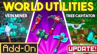 THE BEST SURVIVAL ADDON Just Got Better World Utilities Minecraft Addon!