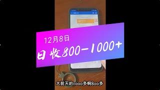 正规蓝海收入12月记录，日赚800-1000+，记录收入记录成长